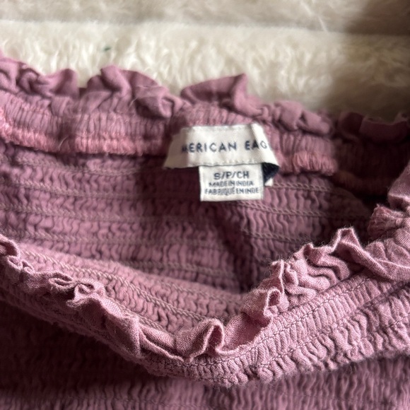 American Eagle Outfitters Mauve Smocked Blouse - Picture 2 of 4